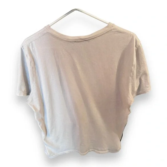 Express Men’s Cotton V-Neck T-Shirt. Size: Medium, Color: Cream - Picture 4 of 4